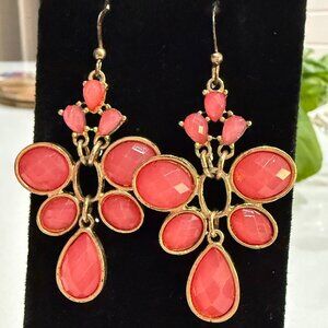 Vintage Lucite Pink Dangle Earrings